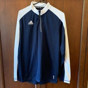 ⭐️ Adidas ⭐️ quarter zip pull over - navy & white
